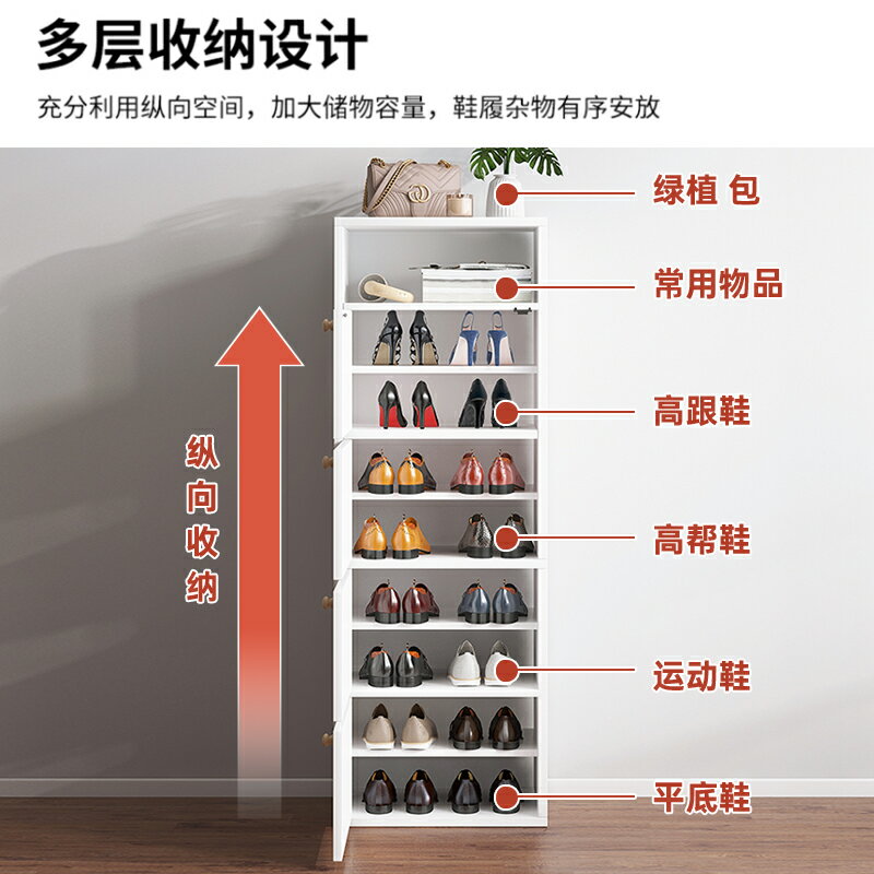 鞋柜家用小窄門口2021新款簡易多層收納柜高立式進門一體靠墻鞋架