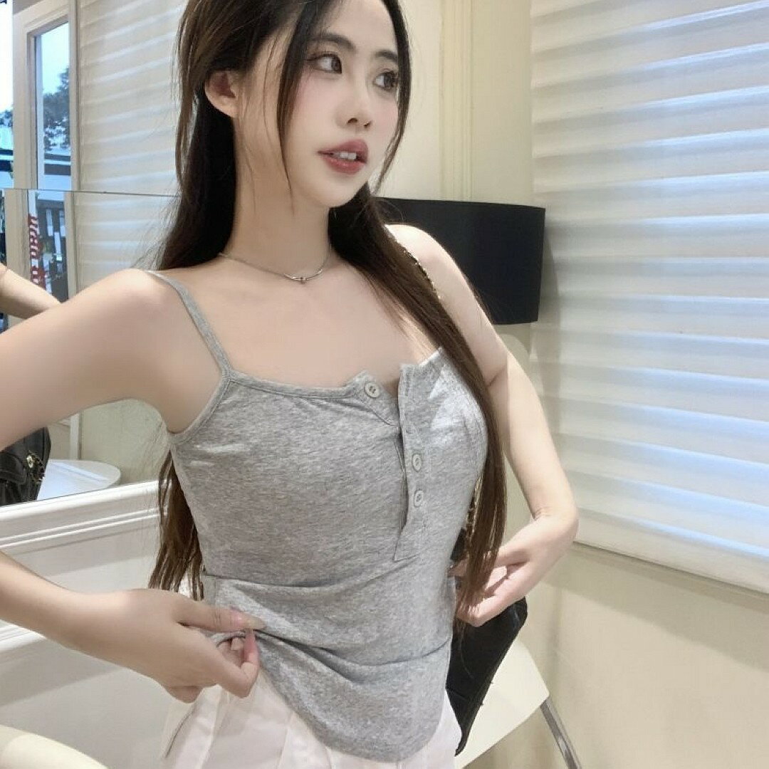 棉夏裝吊帶鈕扣背心(預購)pn002745