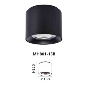 MARCH LED 15W 筒燈 中型 黑色 直徑13.8x11.5cm 吸頂筒燈 明裝筒燈 MH801-15B 好商量~