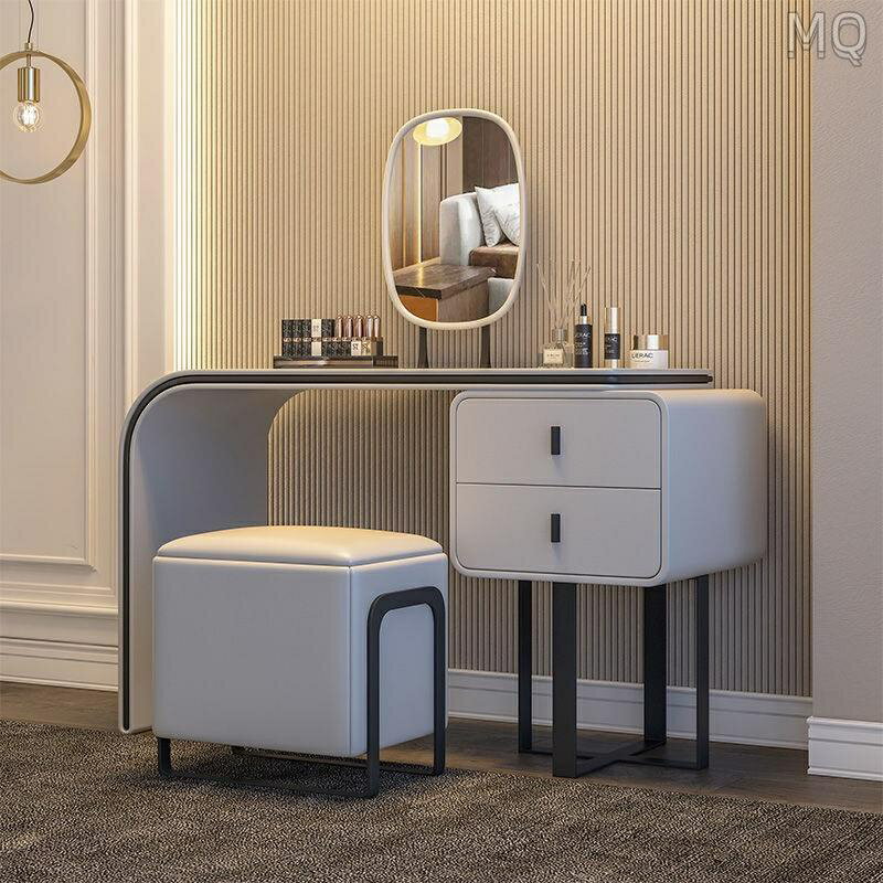全新 意式輕奢梳妝檯現代簡約臥室小戶型北歐ins化妝桌收納櫃一件式