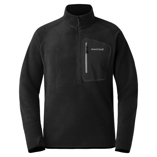 ├登山樂┤日本 mont-bell CP100 Pullover 男款半門襟上衣 # 1106593BK25 黑
