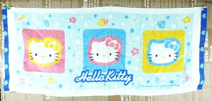 【震撼精品百貨】Hello Kitty 凱蒂貓 長毛巾 海洋藍 震撼日式精品百貨