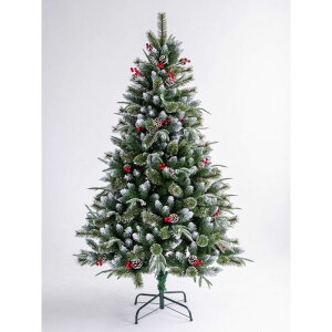 1.5米粘白紅果圣誕樹1.8/2.1米豪華加密松針樹PE葉紅果樹 聖誕樹/聖誕佈置/聖誕節/會場佈置/聖誕材料