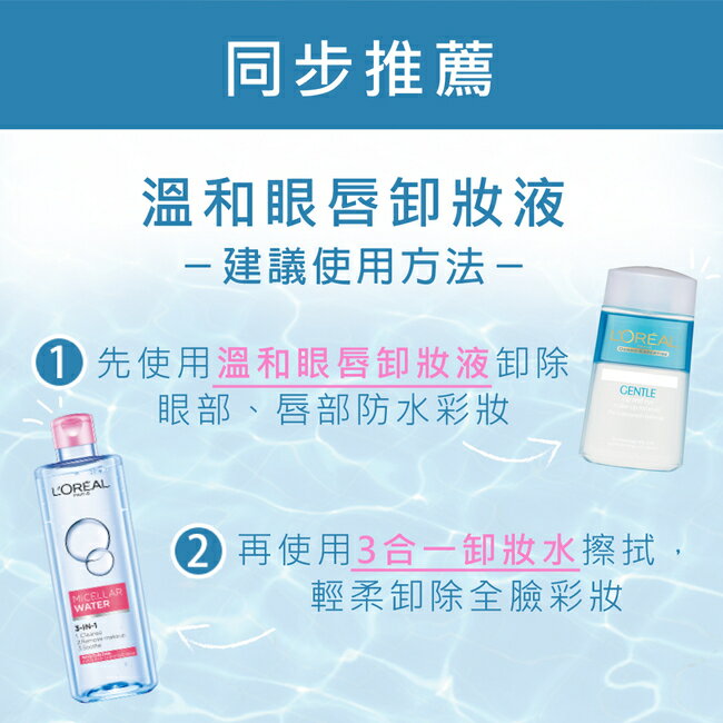 巴黎萊雅溫和眼唇卸粧液125ML 3