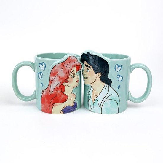 真愛日本 迪士尼 小美人魚 艾莉兒 艾力克 陶瓷對杯 情侶杯 陶瓷杯 對杯 馬克杯 茶杯 咖啡杯 杯子 禮物 LT71