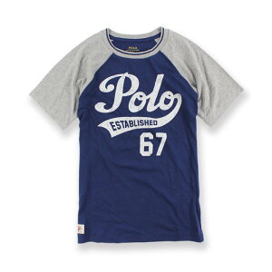 美國百分百【全新真品】Ralph Lauren T恤 RL 短袖 T-shirt Polo 復古棒球T 深藍灰XXS XS S號青年版 I100