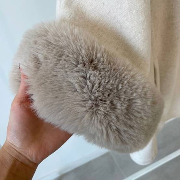 ANNAS 正韓 毛毛 斗篷 外套 大衣 罩衫 披風 爆毛 性感 腰身 兔毛 新年 聖誕節 韓劇 女神 韓國 2