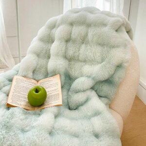兔毛絨毯ins輕奢毛毯托卡斯皮草毯辦公室冬季午睡蓋毯加厚小被子