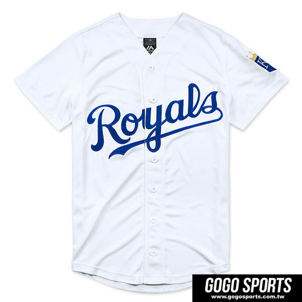 【滿2件再95折】【毒】MLB KC 堪薩斯皇家 經典款 LOGO 白色 棒球球衣