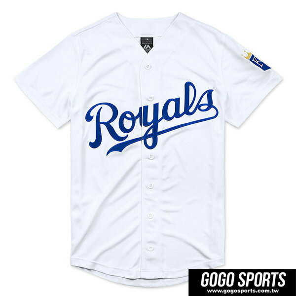 【毒】MLB KC 堪薩斯皇家 經典款 LOGO 白色 棒球球衣【領券折222｜Cube卡+APP下單最高10%回饋】