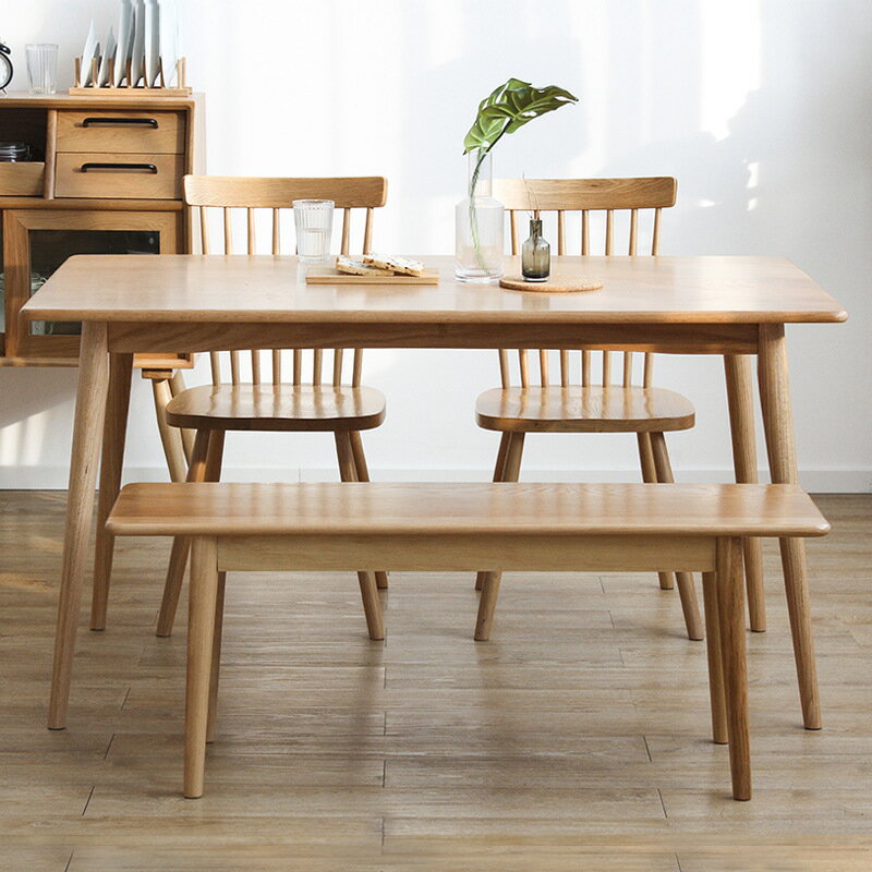 桌子 北歐實木餐桌椅橡木小戶型日式方桌家用長方形飯桌