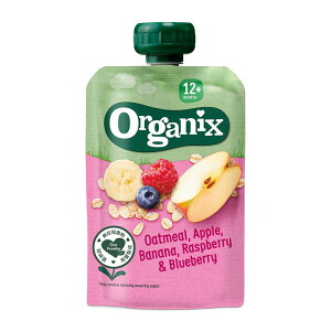 英國 Organix 歐佳 12m+ 燕麥纖泥 - 蘋果香蕉覆盆莓 100g
