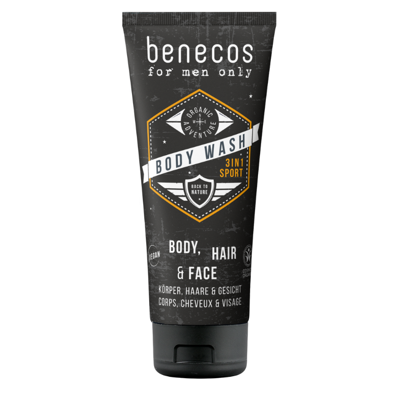 德國 Benecos 芭娜蔻 男士3合1運動潔膚露 200ml 男士 清潔 洗髮 沐浴 洗臉 清潔 放鬆 附發票【心心哈德】現貨 全館499超取免運｜全場下殺★滿額再享折扣