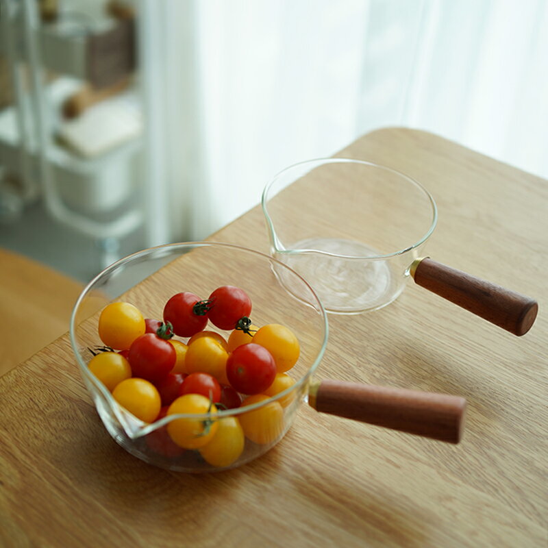 早上好商店|日式耐熱玻璃碗帶木柄沙拉碗拉面泡面碗水果甜品碗