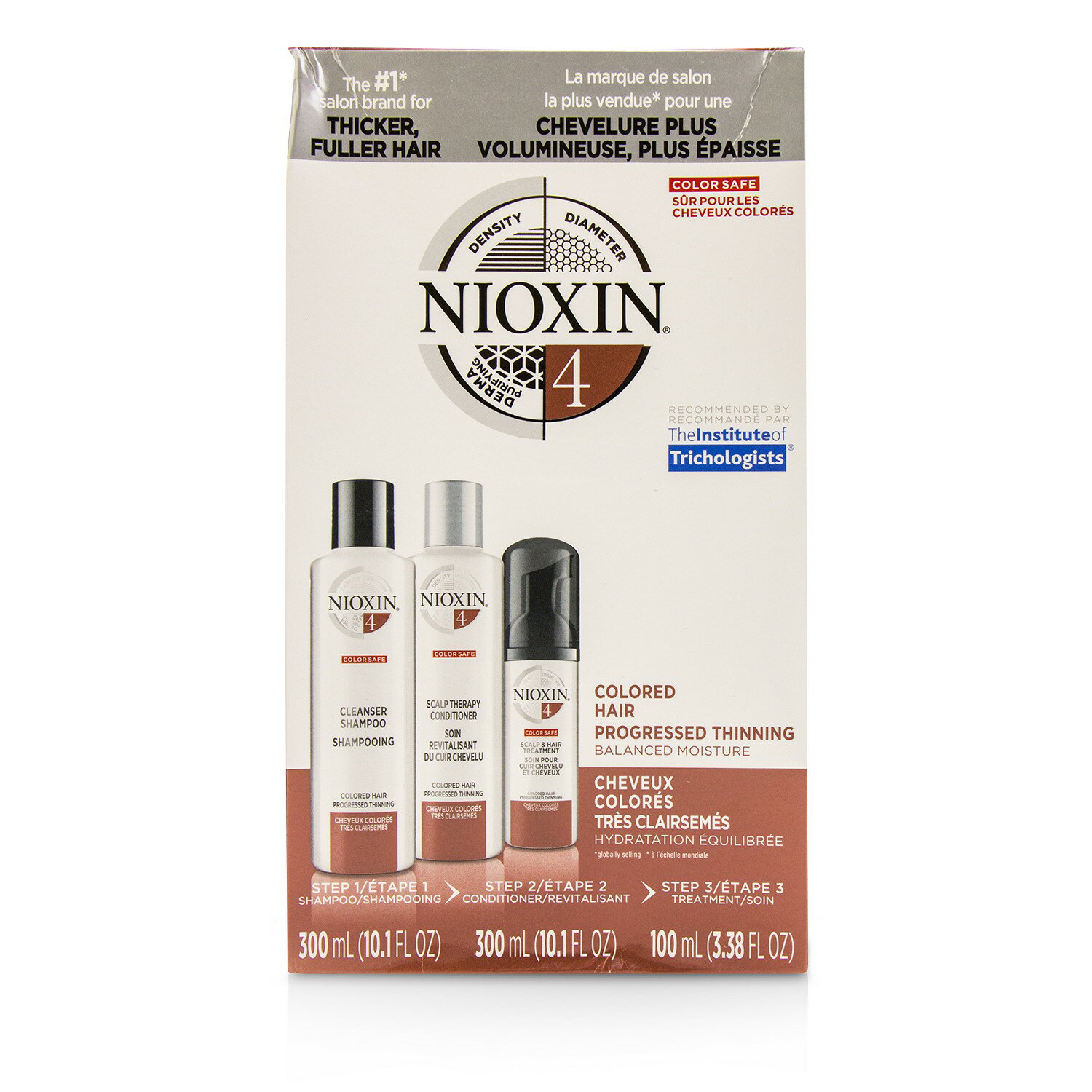 儷康絲 Nioxin - 3D護理系統4號系列(適用於染色頭髮，漸進變薄，平衡保濕)