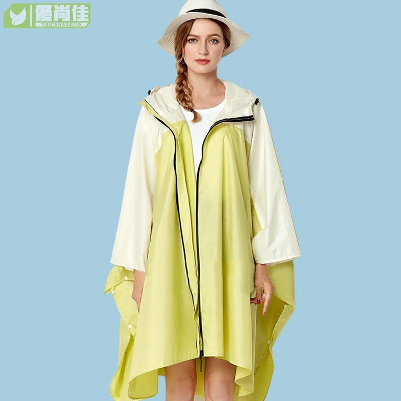 時尚拼色斗篷雨衣 機車雨衣 機車雨衣 時尚雨衣 日韓雨衣 一件式雨衣 透氣輕薄雨衣 機車電動車腳踏車雨衣 女士雨衣 雨衣