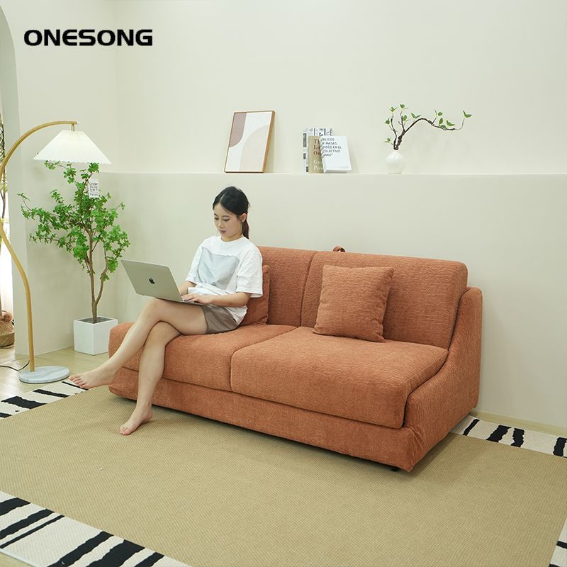 公司貨 超低價 壹曲復古羊羔絨多功能沙發床二合一小戶型客廳可折疊簡約布藝沙發 快速發貨