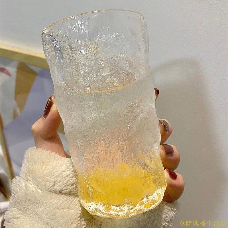 北歐ins冰川玻璃杯磨砂簡約家用水杯女牛奶杯啤酒杯果汁杯咖啡杯