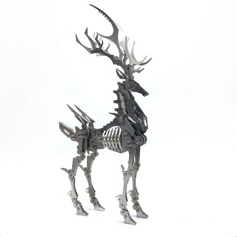 鋼魔獸蝎子王3D立體金屬拼裝模型夢麋獨角獸狼噴火龍兒童益智拼圖 4