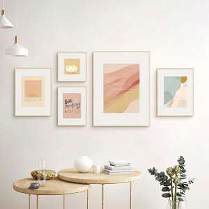 掛畫 沙發背景牆裝飾畫 北歐風掛畫 奶茶甜品店壁畫 莫蘭迪色系 無框畫客制 風水畫