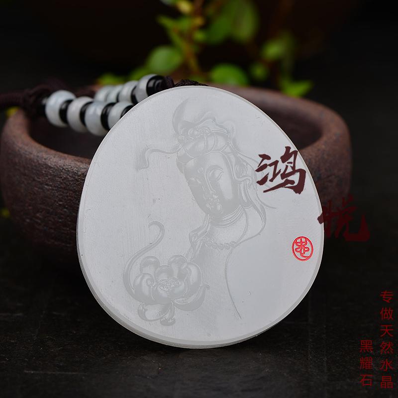 和田玉蓮花觀音吊墜羊脂級阿富汗白玉觀音玉墜男士項鏈玉觀音