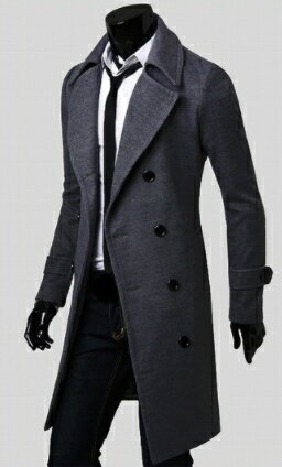 韓版男裝 毛呢外套 修身男大衣 中長版大衣 毛呢大衣 刷毛大衣 西裝外套 大衣西裝 櫻桃嚴選 3