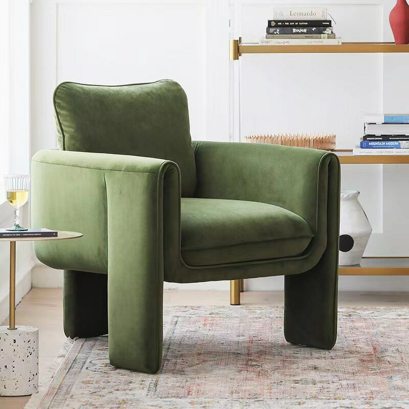 沙發椅 接待辦公會客區網紅沙發椅單人意式輕奢簡約創意設計師客廳休閑椅