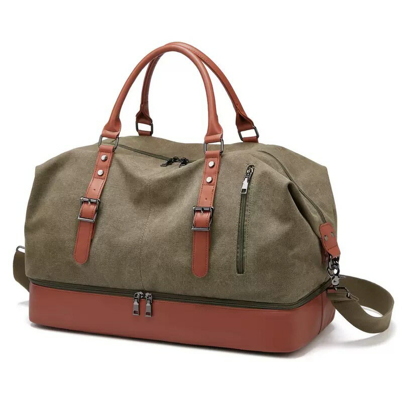 旅行袋時尚皮革大容量復古包帆布多功能行李包手提旅行包