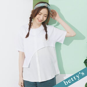 betty’s貝蒂思 假兩件不對稱上衣(白色)