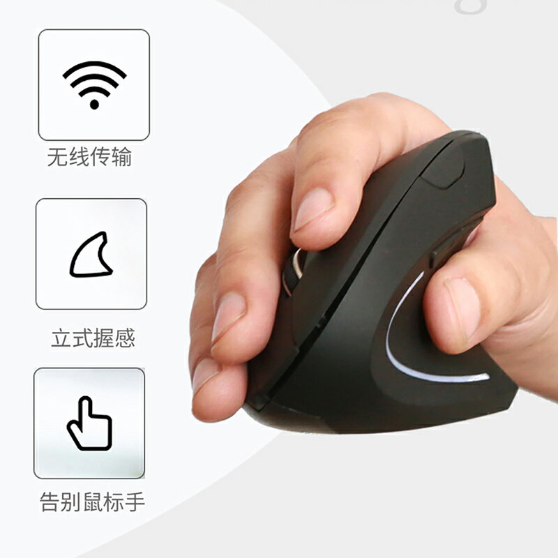垂直滑鼠人體工學程靜音立式手豎握滑鼠有線左手右電腦辦公