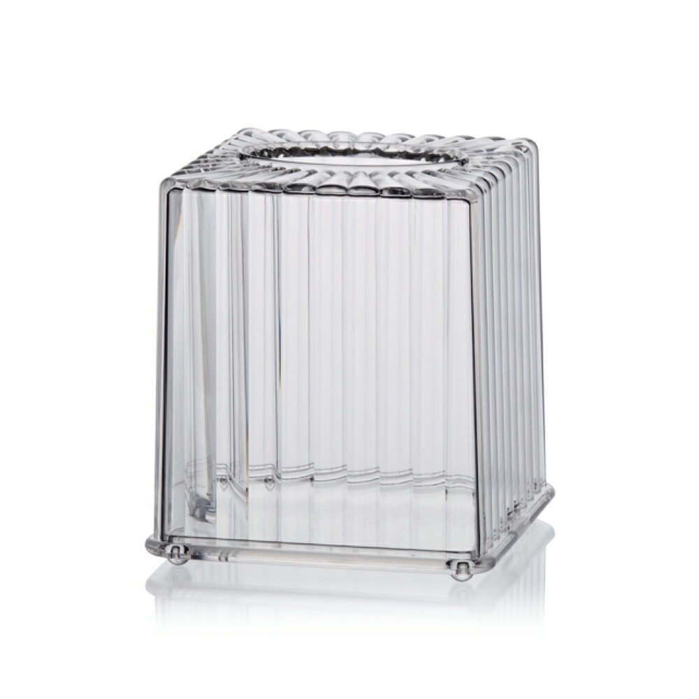 貝殼紋方形透明壓克力面紙盒(高)-透明 #5962