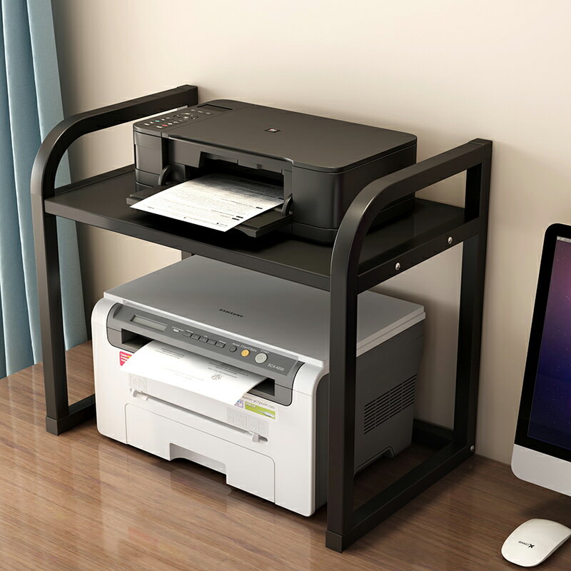 複印機架 印表機架 打印機架 放打印機的置物架創意辦公室復印機收納架台架桌面雙層桌上小架子『KLG0010』