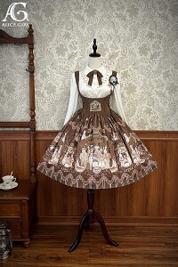 【年底最新款】Alice girl原創新款 Lolita玩偶之家印花腰部刺繡 托胸jsk連衣裙