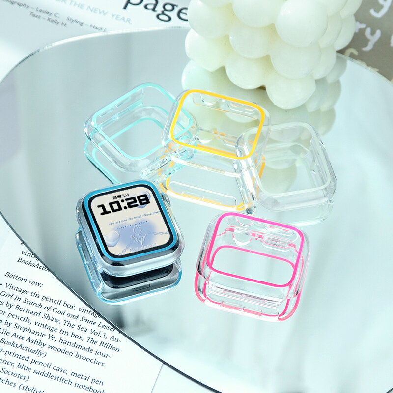 優購生活~適用applewatch7蘋果SE保護殼iwatch6手錶s7表帶5代4防水防汗夜光保護套3表盤2薄45mm鋼化殼膜一體全包潮422錶帶 皮帶 尼龍帶 矽膠錶帶 佳明 錶扣拆裝工具 現貨