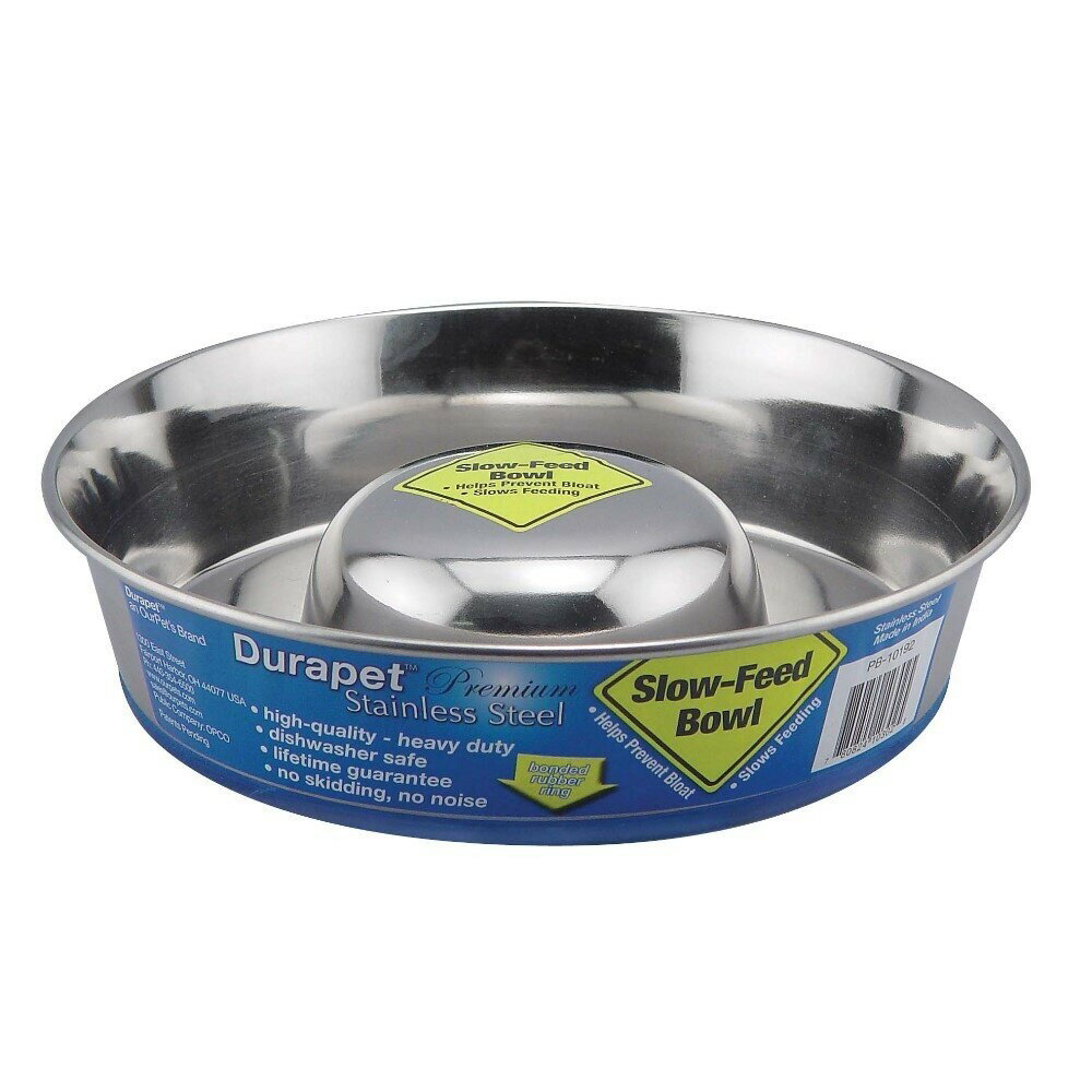Durapet 不鏽鋼防滑慢食寵物碗 (防吐碗) L號 /易清潔【PB10192】寵物餐碗『WANG』
