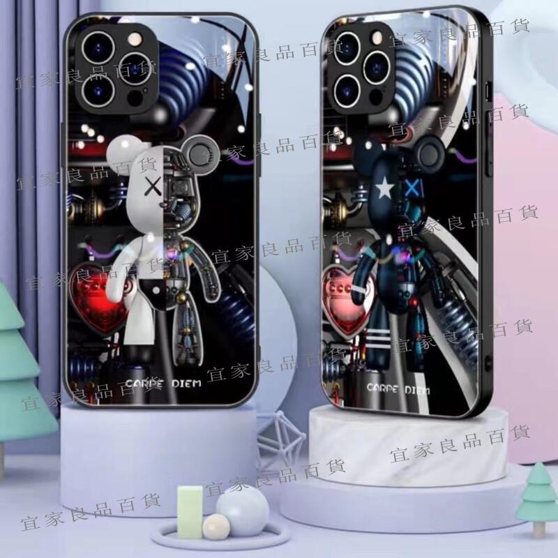 【宜家良品百貨】【手機殼】iphone15pro max手機殼玻璃暴力熊13promax卡通i12手機殼xs全7plus