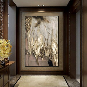 新款現代簡約客廳餐廳臥室背景墻鉆石畫十字繡玄關羽毛鉆石繡