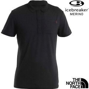 Icebreaker Merino 200 The North Face聯名 男款 美麗諾羊毛POLO衫(口袋) 0A56VS 001 黑