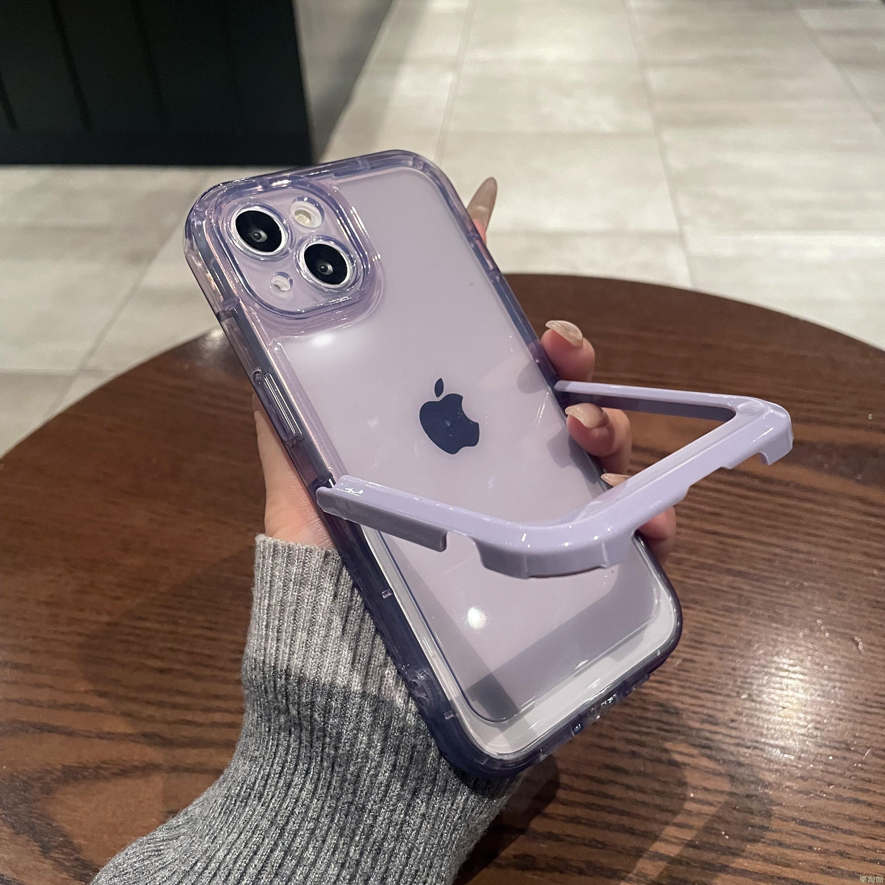 加厚氣囊隱形支架透明矽膠防摔iPhone14pro max手機殼11適用12蘋果13保護套新款15plus全包情侶16簡約高階感