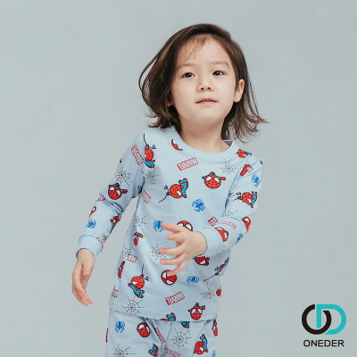 【ONEDER 旺達棉品】漫威系列 Marvel 蜘蛛人 純棉長袖套裝 長袖睡衣 兒童睡衣 ML-NL001