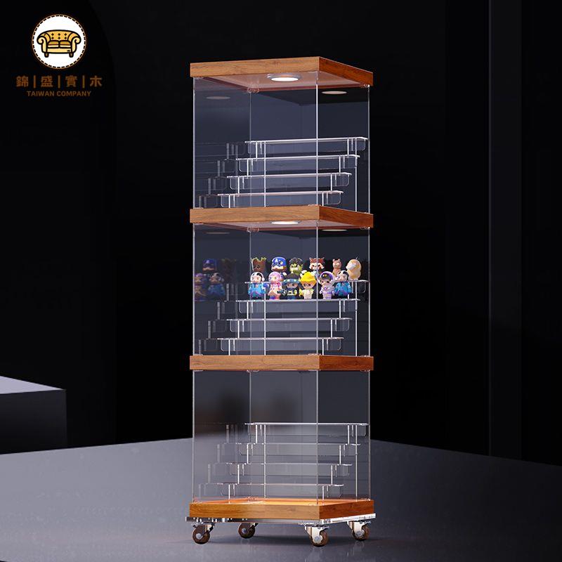 高階手辦收納櫃 多層透明防塵展示盒 模型玩具收藏必備泡泡瑪特手辦展示櫃 樂高娃娃擺件盲盒展示架 收納帶燈亞克力展示盒免運 工廠直銷 開立發票j227