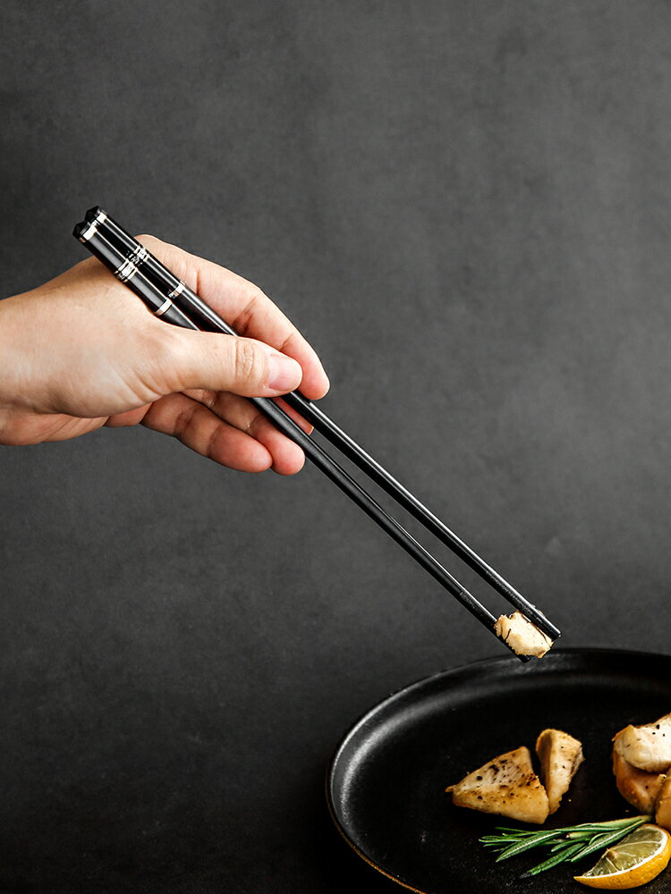 家用加長合金筷 抗菌防霉防滑筷 日式耐高溫餐具筷子高檔