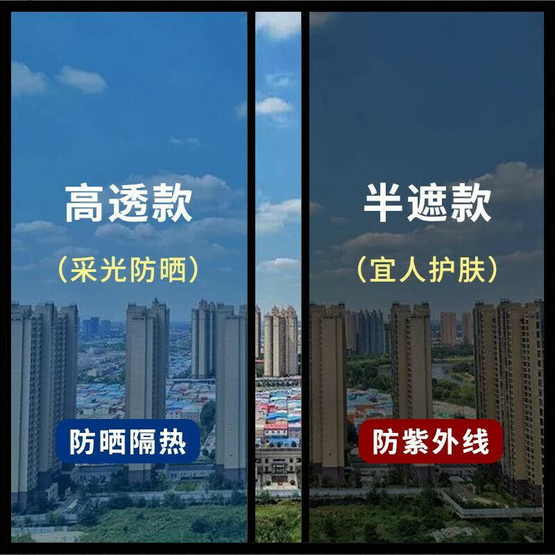 夏季隔熱膜 陽臺玻璃 防曬 遮光不透光 隔熱貼 隔熱紙 單向透視隔熱膜 玻璃貼 黑不透光 鏡面膜窗戶遮陽防曬膜