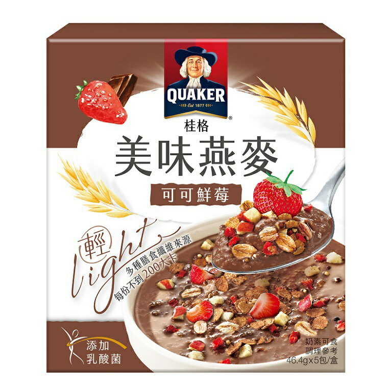 桂格 美味燕麥-可可鮮莓(46.4g*5包/盒) [大買家]