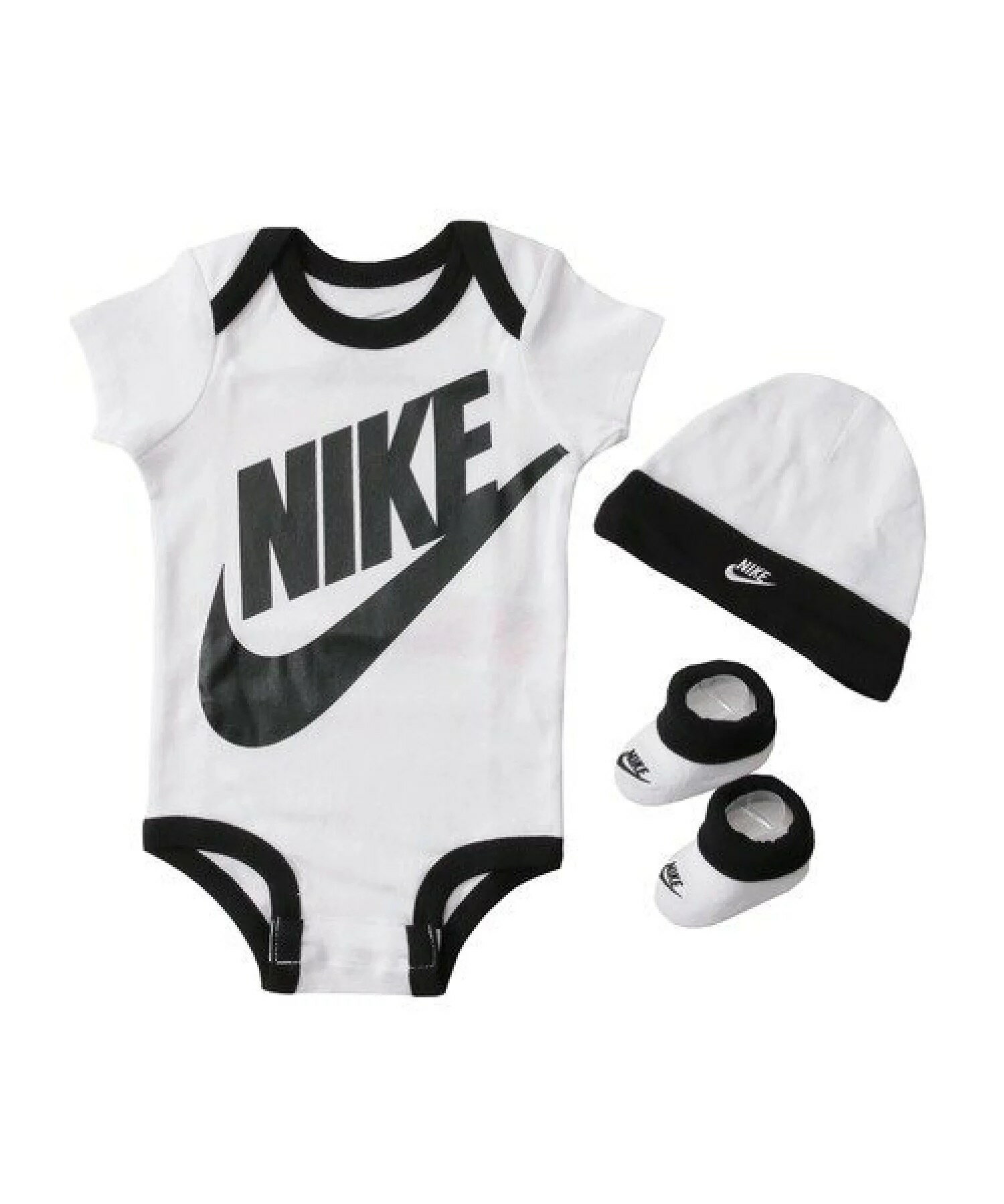 日本直送🇯🇵NIKE 寶寶裝 0-6M 男寶 女寶 新生兒 嬰幼兒 包屁衣 帽子 襪子 三件組 經典素色 【小福部屋】 1