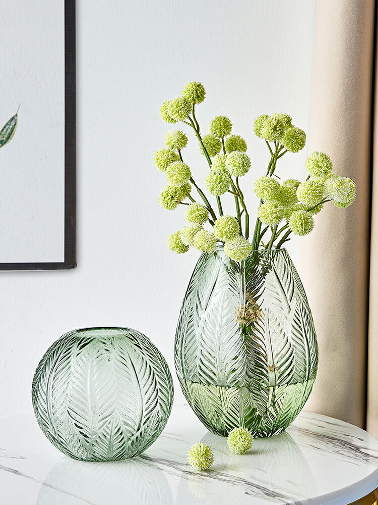 簡約玻璃花瓶擺件水養透明客廳干花插花電視柜餐桌裝飾品家用