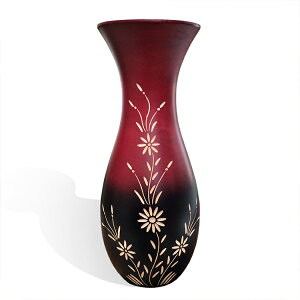 泰國芒果木木雕大花瓶 家居裝飾品花瓶擺件 進口泰式東南亞風格1入