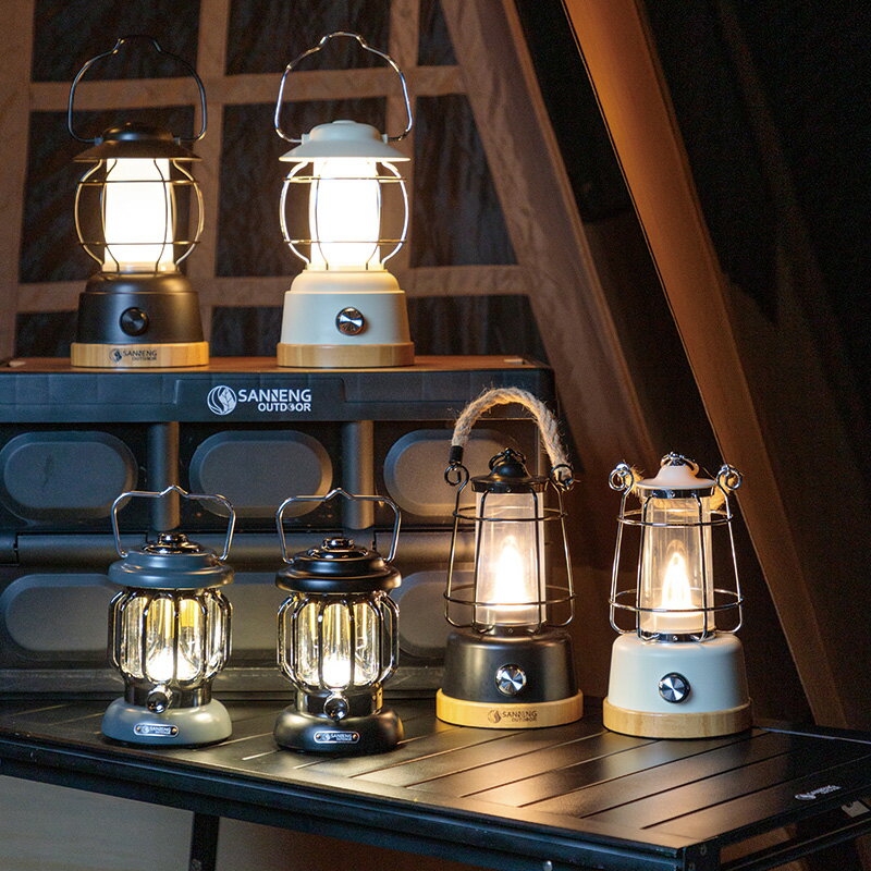 【OUTDOOR】復古LED露營燈/003001-白 003002-黑【APP滿額下單10%點數(單一帳號最高5000點)】1/31止 4