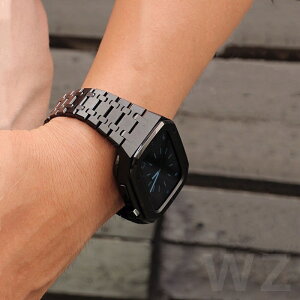 高級款 不鏽鋼AP改裝錶帶 適用 Apple Watch錶帶 S8 7 6 SE 5代 44mm 45mm 金屬錶殼