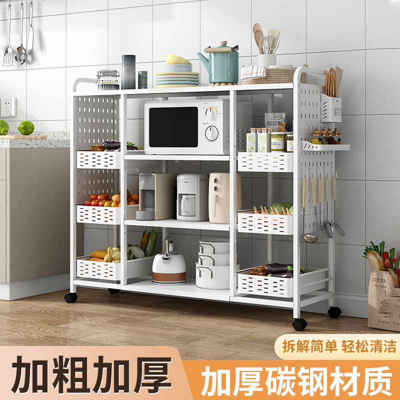 廚房多功能菜籃子置物架家用果蔬收納架落地式多層收納移動儲物架